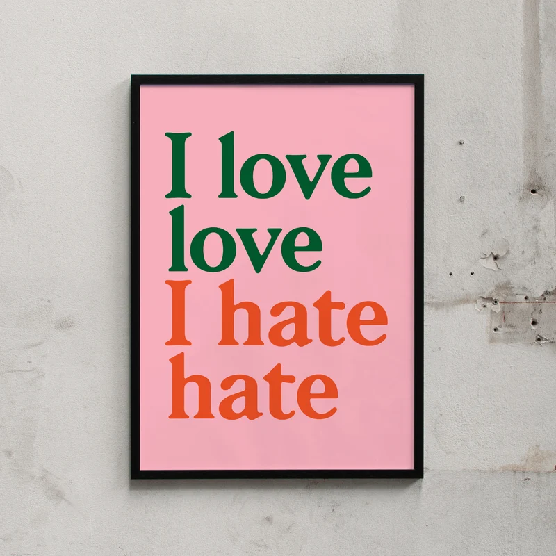 Siebdruck "I love love (Pink)" (50 x 70 cm)