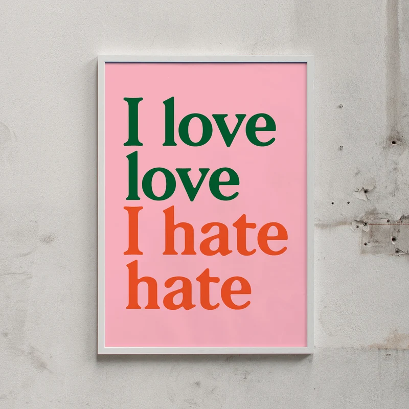 Siebdruck "I love love (Pink)" (50 x 70 cm)