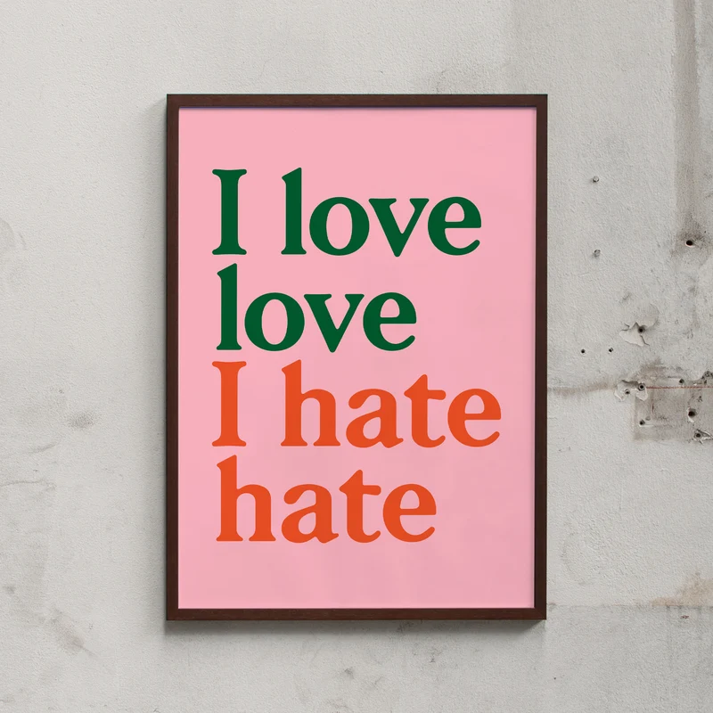 Siebdruck "I love love (Pink)" (50 x 70 cm)