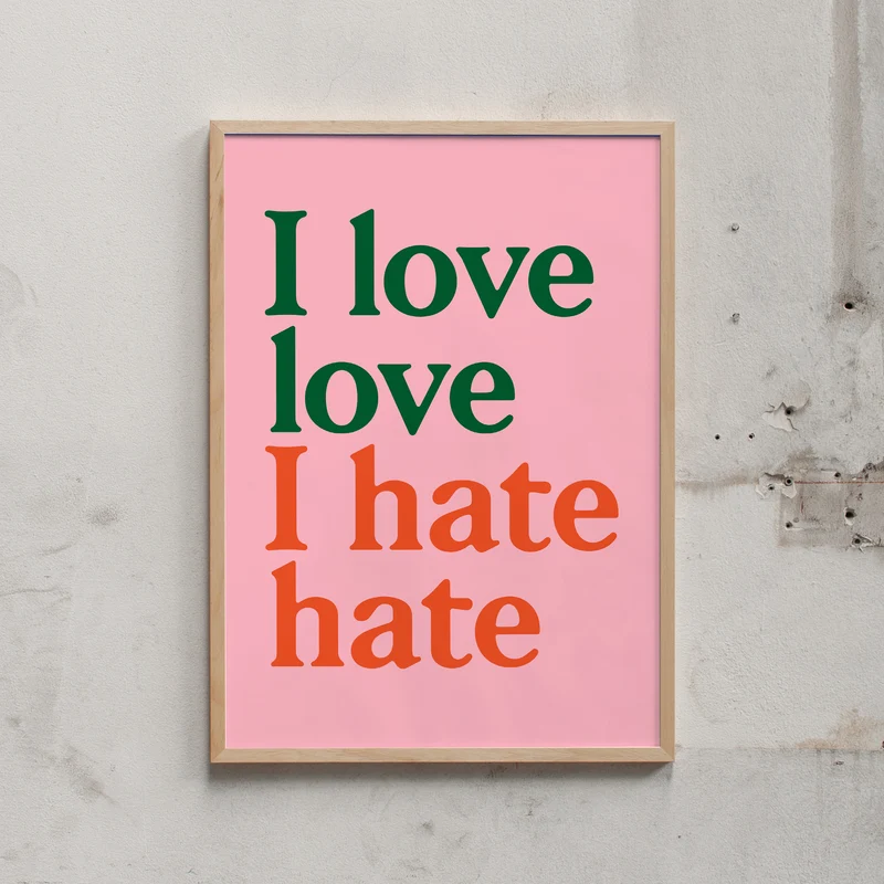 Siebdruck "I love love (Pink)" (50 x 70 cm)