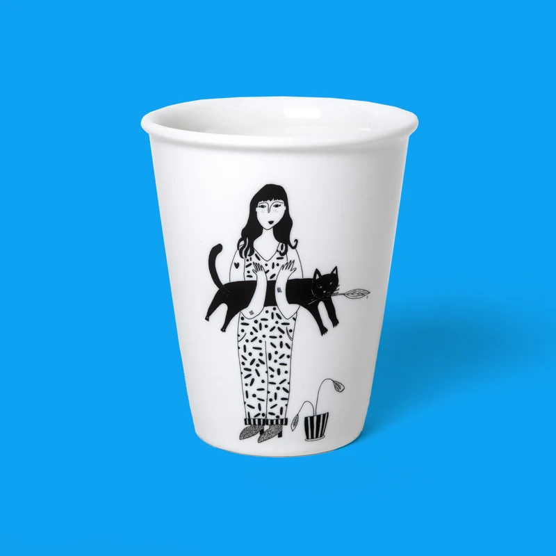 Becher helen b "Black Cat" | Design Mug mit Illustrationen von Helen Blanchaert