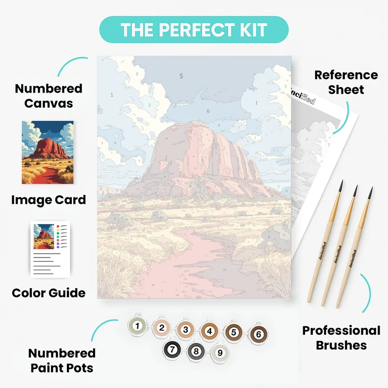 Uluru Sacred Red Rock Desert Trail - Paint by Numbers Kit