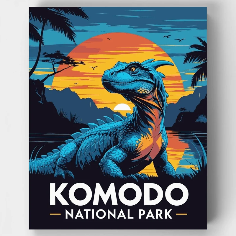 Komodo National Park Sunset Majesty - Paint by Numbers Kit