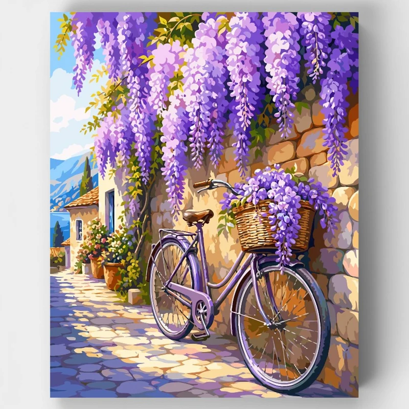 Wisteria Lane Bicycle - Paint by Numbers Kit