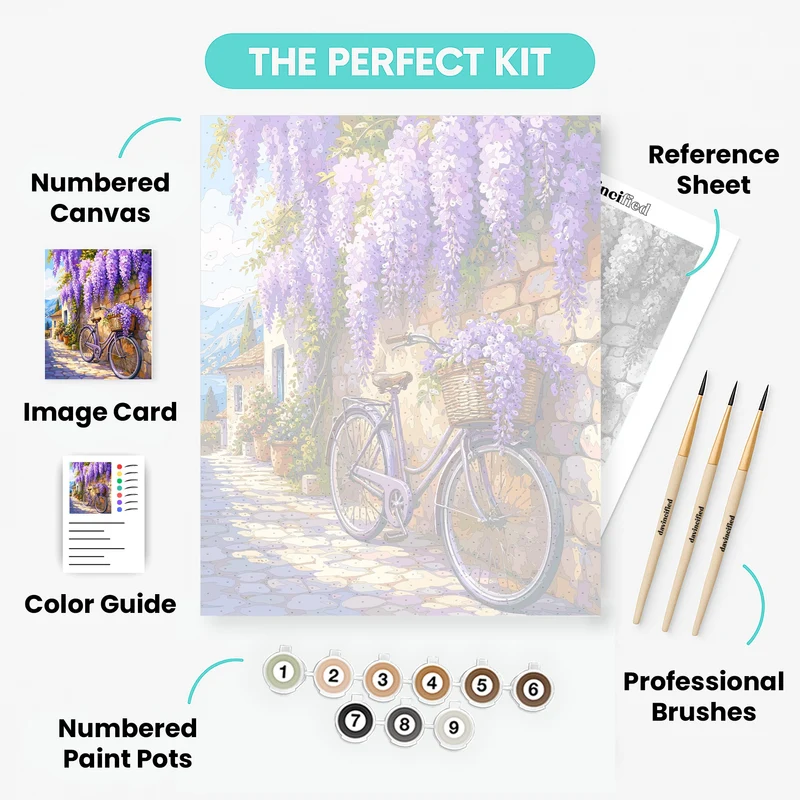 Wisteria Lane Bicycle - Paint by Numbers Kit