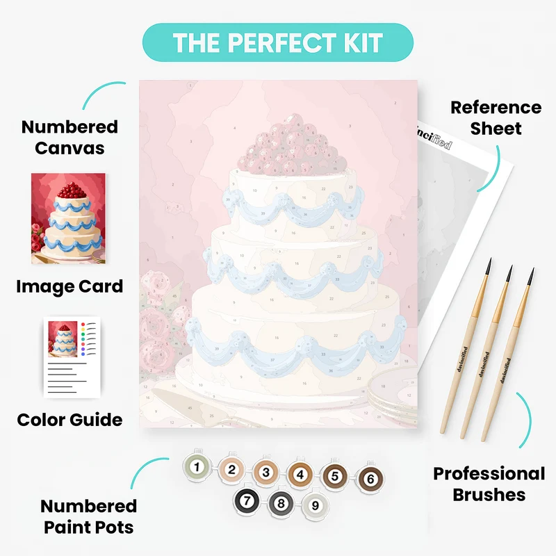 Berry-Topped Anniversary Cake - Paint by Numbers Kit