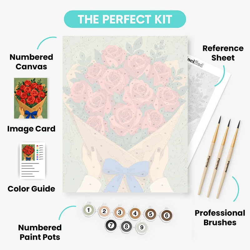 Cobalt Ribbon Bouquet - Paint by Numbers Kit