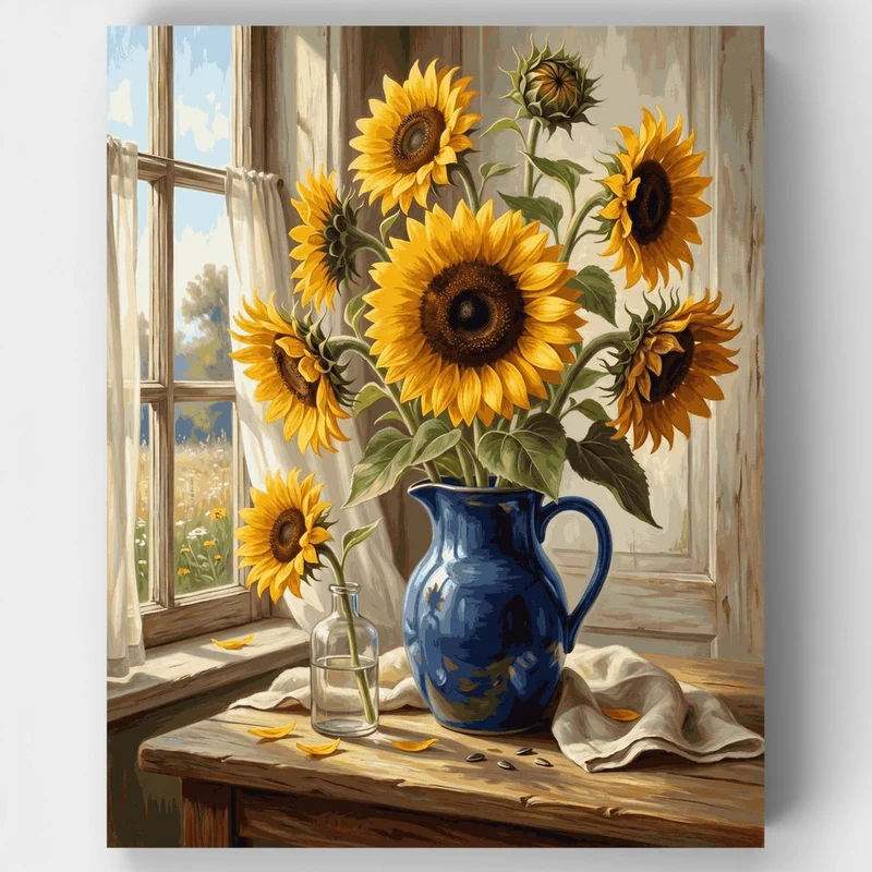 "Sunflowers by the Window" Paint by Numbers Kit