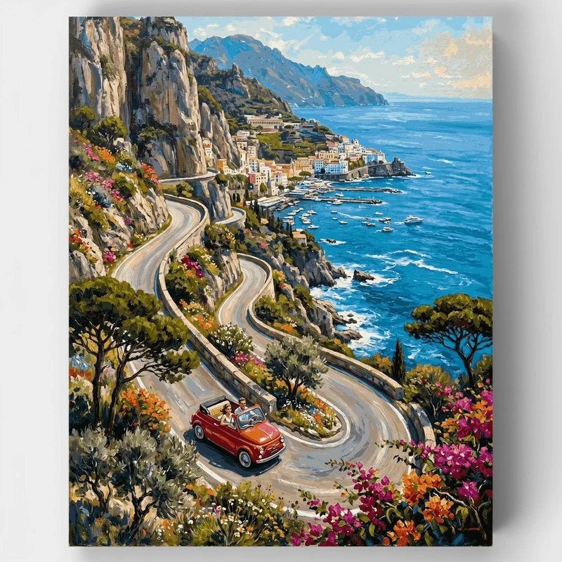 "Amalfi Coast Drive" Paint by Numbers Kit