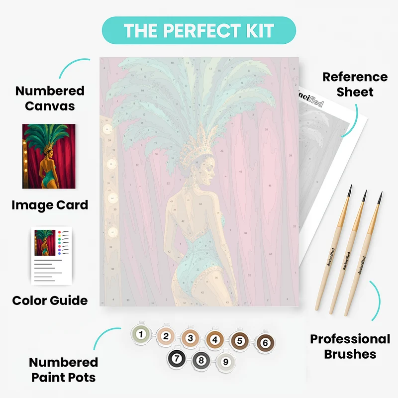 Emerald Feather Showgirl - Paint by Numbers Kit