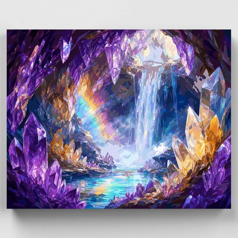 Rainbow Crystal Cavern - Paint by Numbers Kit