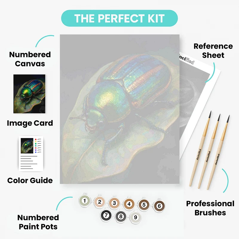 Jewel-Toned Beetle - Paint by Numbers Kit