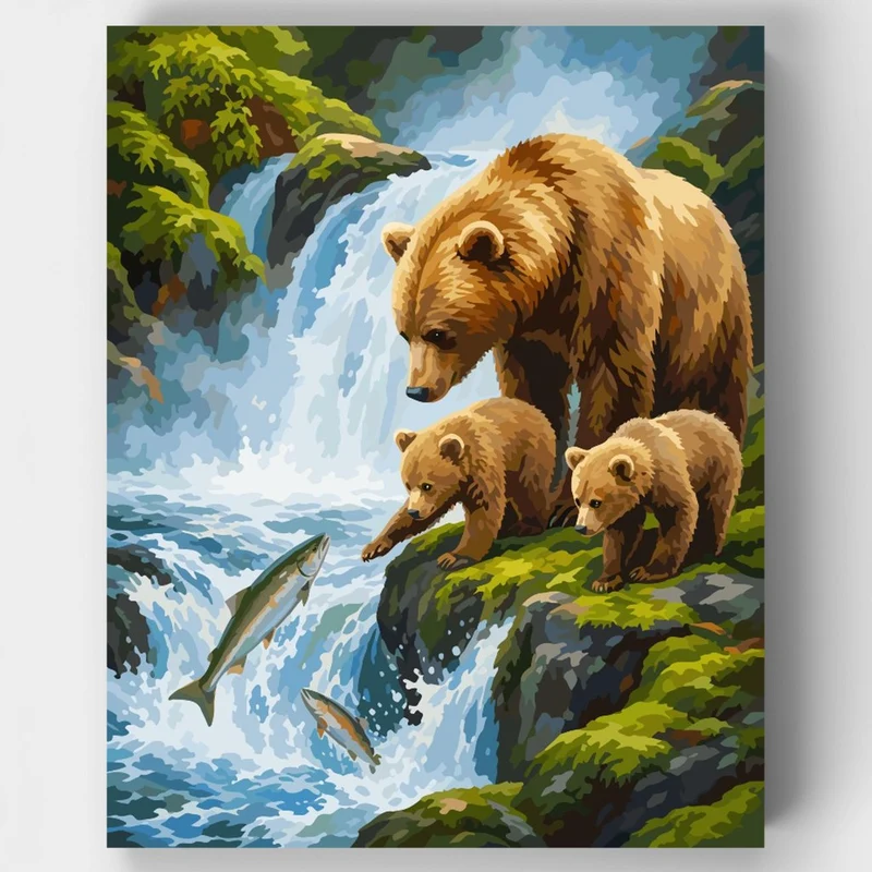 Grizzly Falls Family - Paint by Numbers Kit