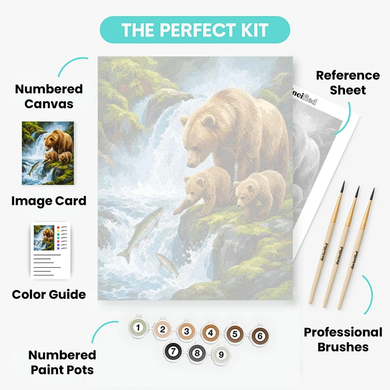Grizzly Falls Family - Paint by Numbers Kit