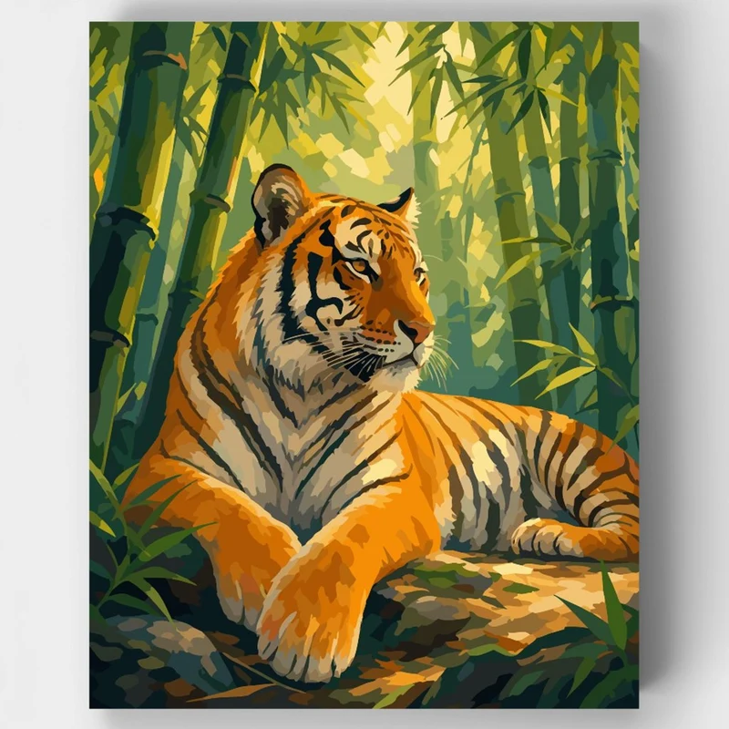 Tiger Among Bamboo - Paint by Numbers Kit