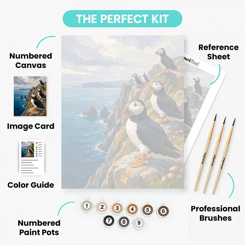 Puffin Cliffside Watch - Paint by Numbers Kit