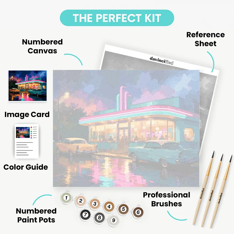 Neon Diner Nightfall - Paint by Numbers Kit
