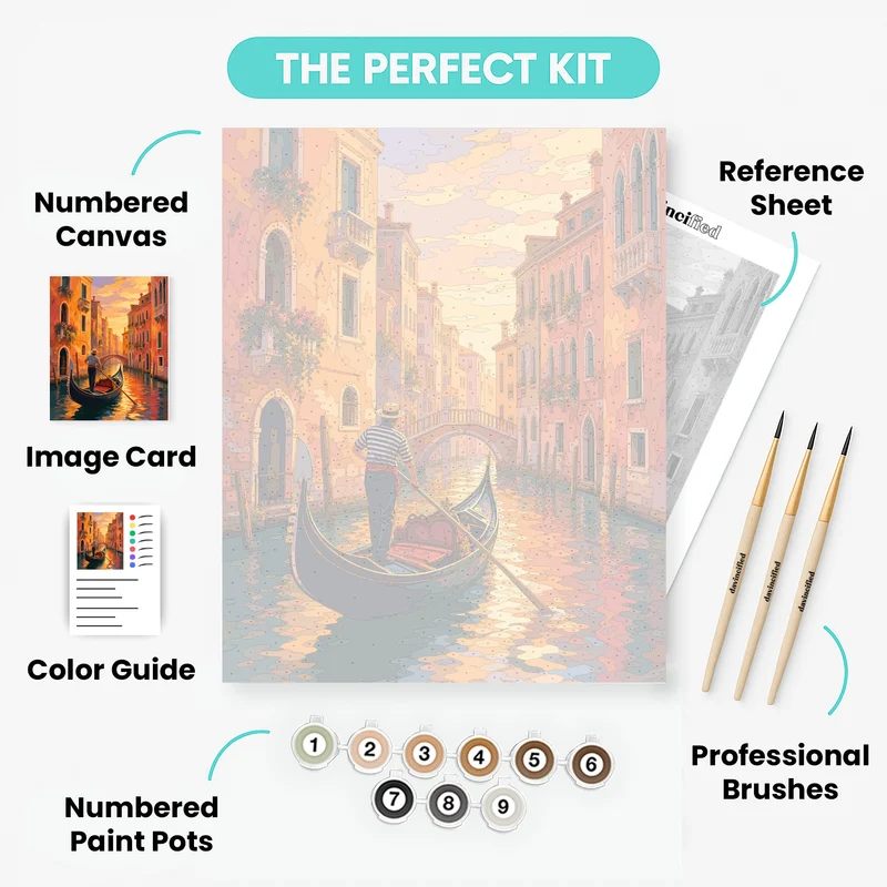 Golden Venice Gondolier - Paint by Numbers Kit