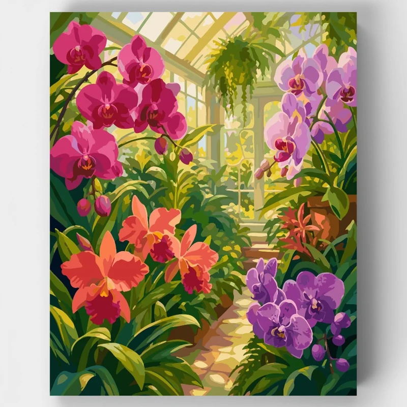 Orchid Conservatory Glow - Paint by Numbers Kit