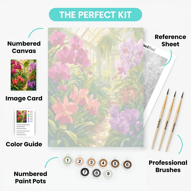 Orchid Conservatory Glow - Paint by Numbers Kit
