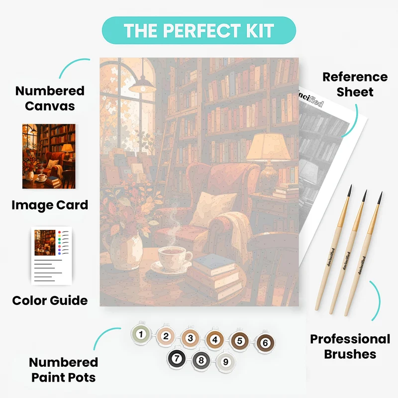 Cozy Autumn Reading Nook - Paint by Numbers Kit