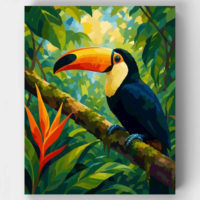 Toco Toucan Rainforest - Paint by Numbers Kit
