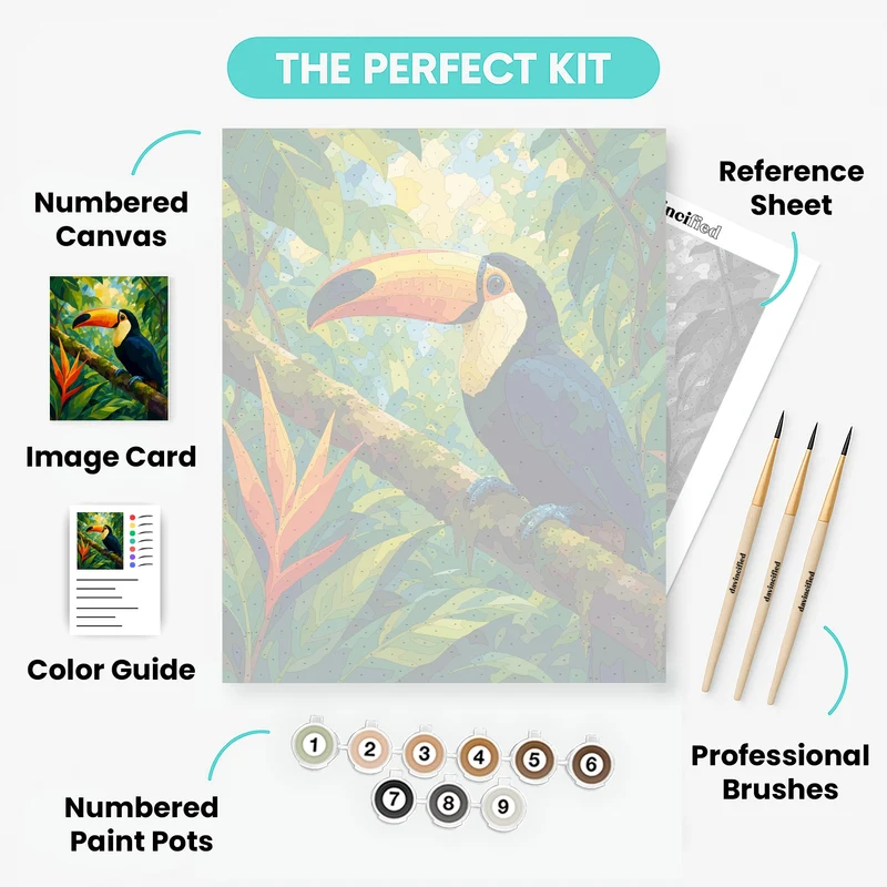 Toco Toucan Rainforest - Paint by Numbers Kit