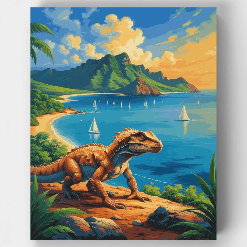 Komodo National Park Dragon's Vista - Paint by Numbers Kit