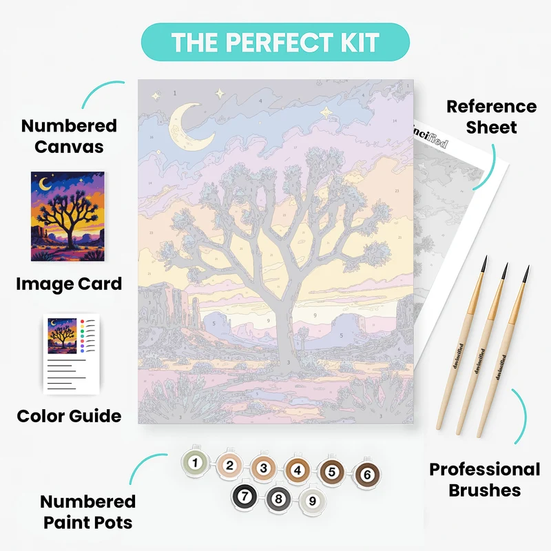 Joshua Tree National Park Starry Night Desert - Paint by Numbers Kit