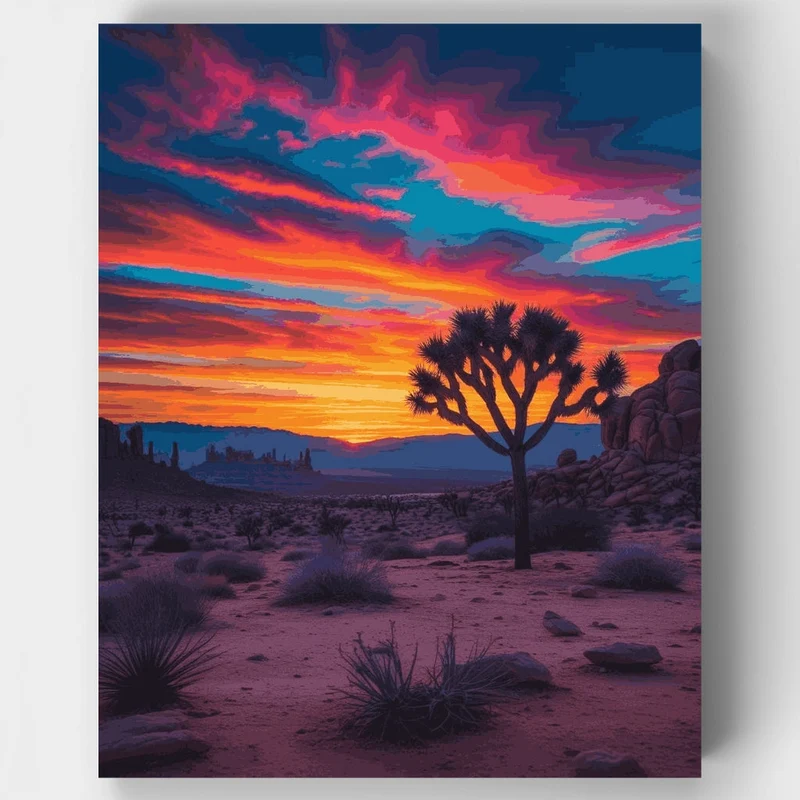 Joshua Tree National Park Sunset - Paint by Numbers Kit