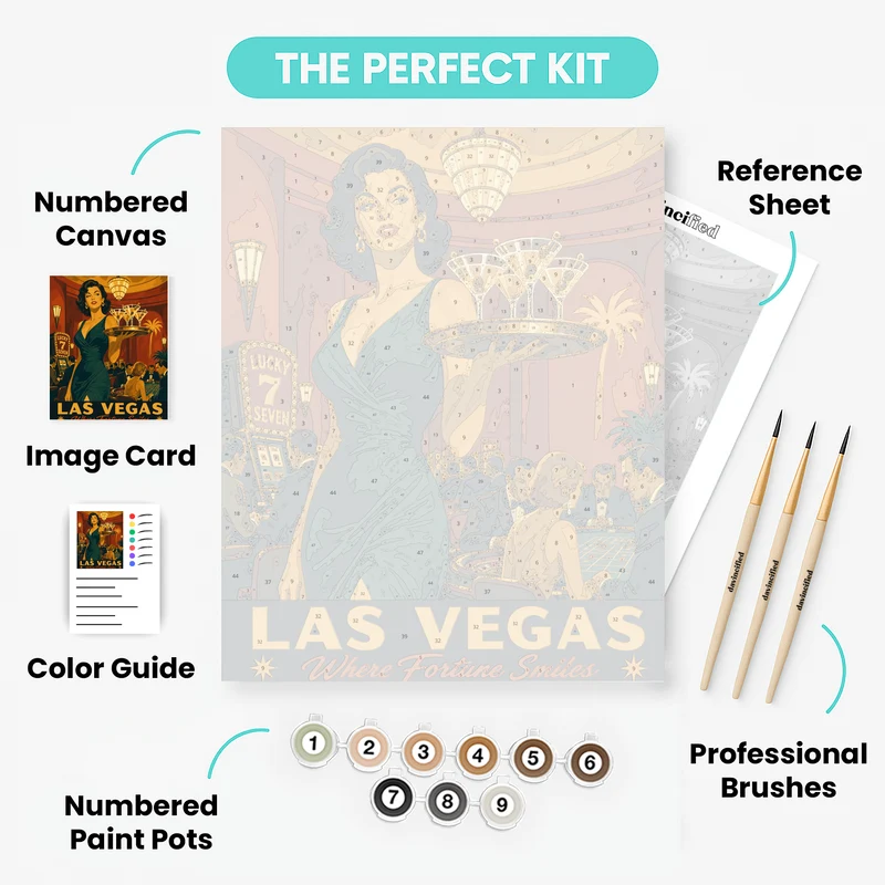 Lucky Seven Cocktail Tray - Paint by Numbers Kit