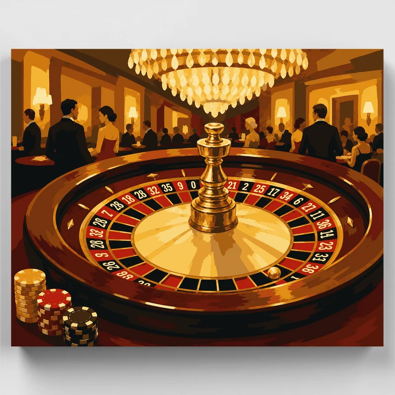Golden Roulette Spin - Paint by Numbers Kit