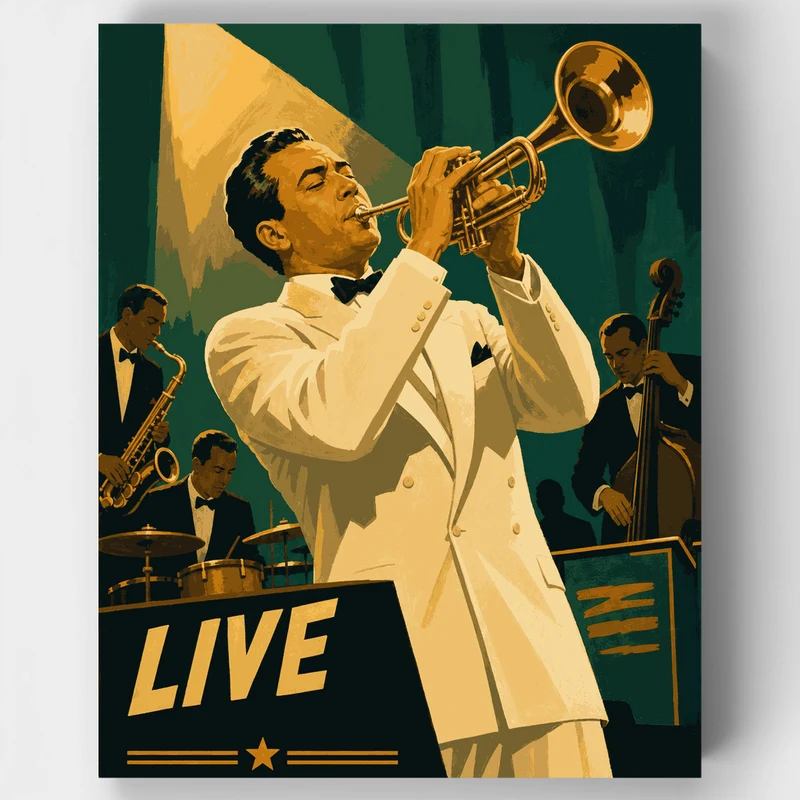White-Suited Trumpeter - Paint by Numbers Kit