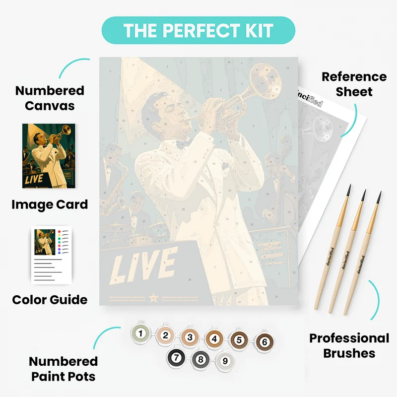 White-Suited Trumpeter - Paint by Numbers Kit