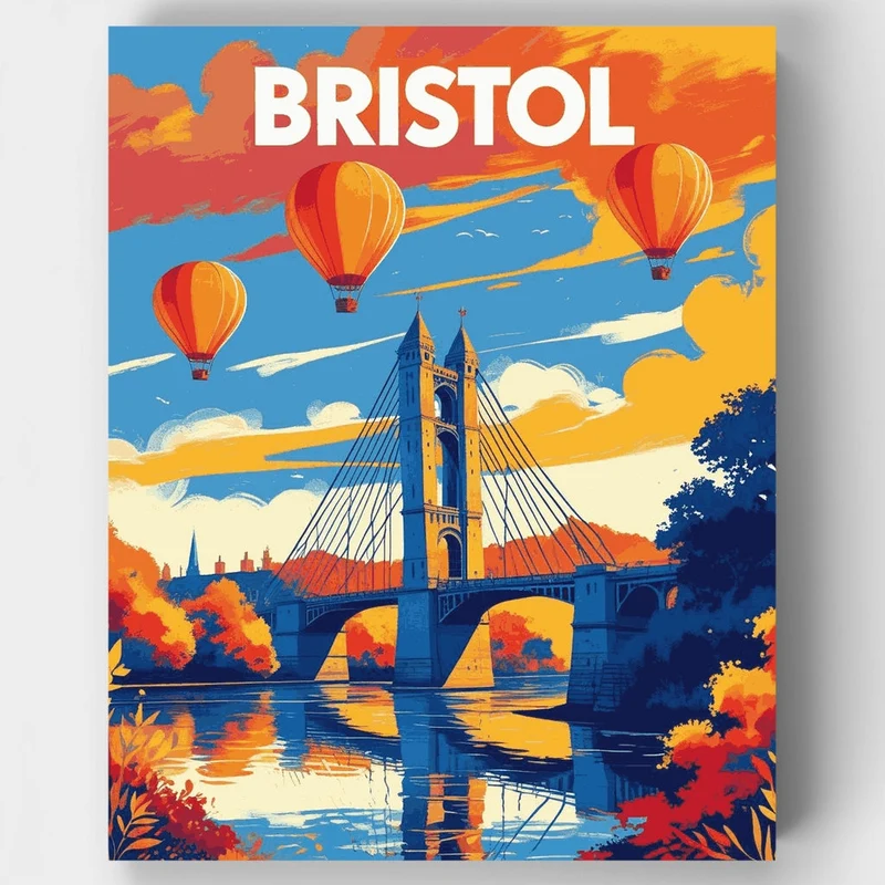 Bristol Suspension Bridge and Balloon Festival - Paint by Numbers Kit