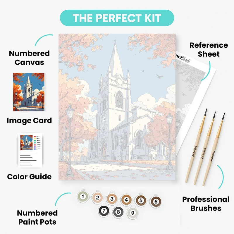 Christchurch Cathedral in Autumn - Paint by Numbers Kit