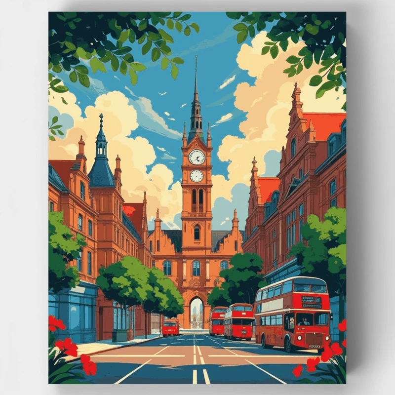 Edinburgh City Street - Paint by Numbers Kit