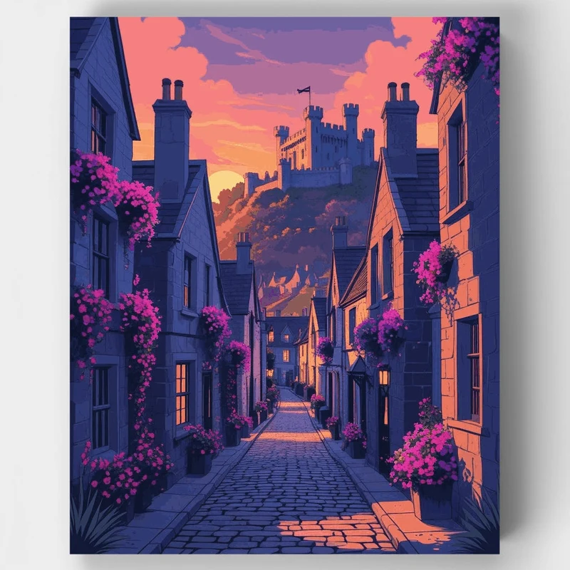 Edinburgh Castle at Sunset - Paint by Numbers Kit