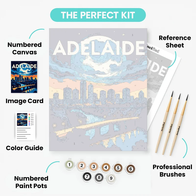 Adelaide Night Skyline - Paint by Numbers Kit