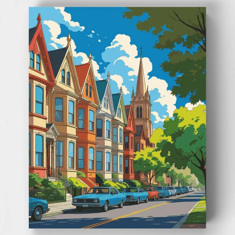 Adelaide Victorian Streetscape - Paint by Numbers Kit