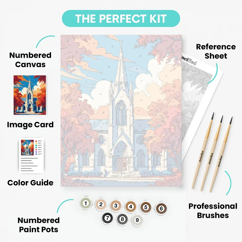 Christchurch Gothic Church in Autumn - Paint by Numbers Kit