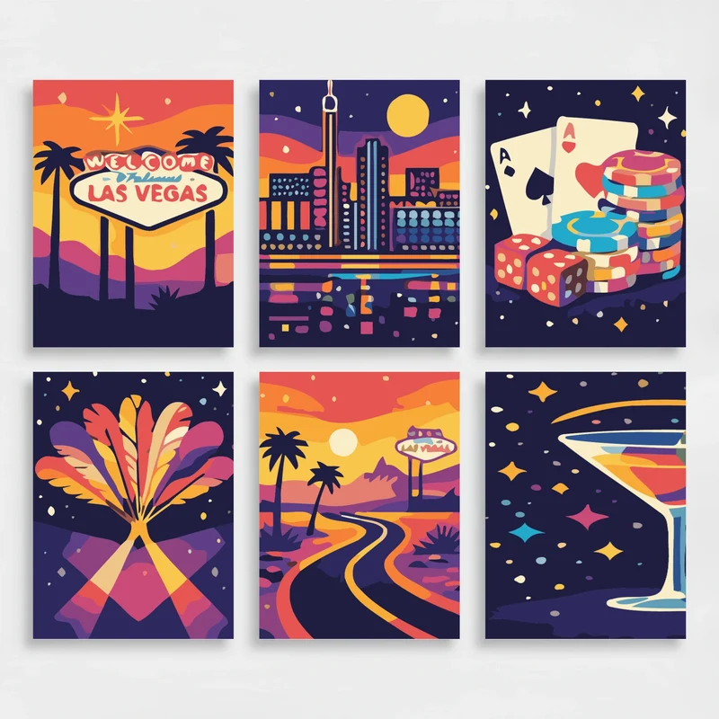 Las Vegas Nights - Mini Paint by Numbers Set