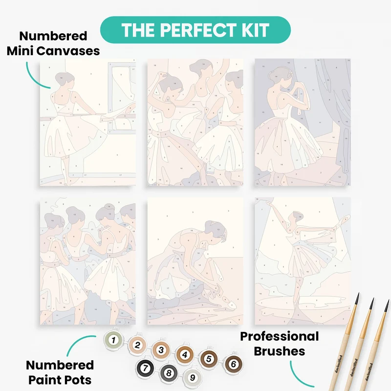 Ballet Rehearsal - Mini Paint by Numbers Set