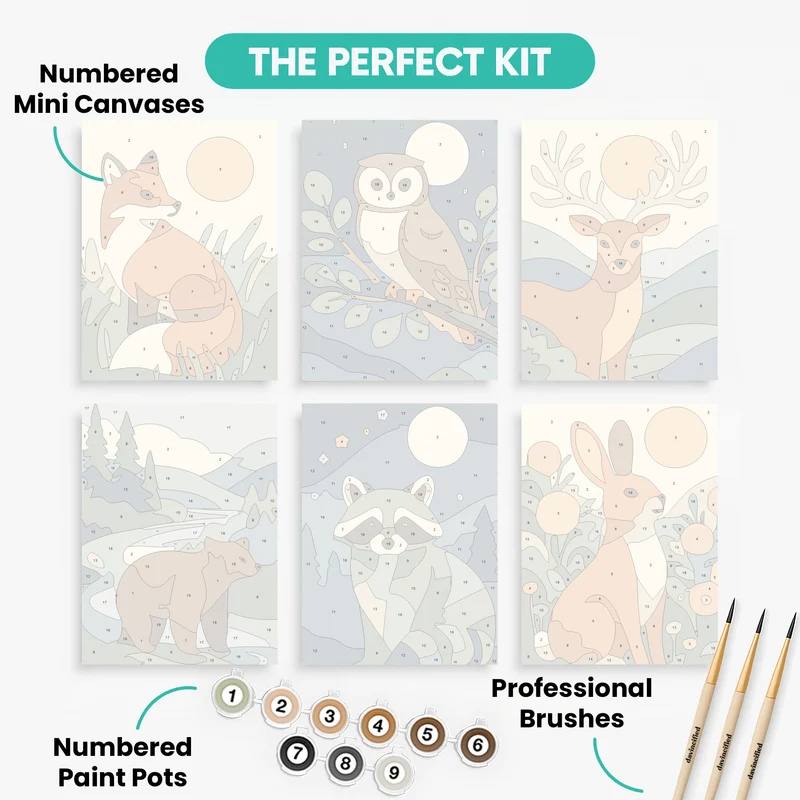 Wildlife - Mini Paint by Numbers Set