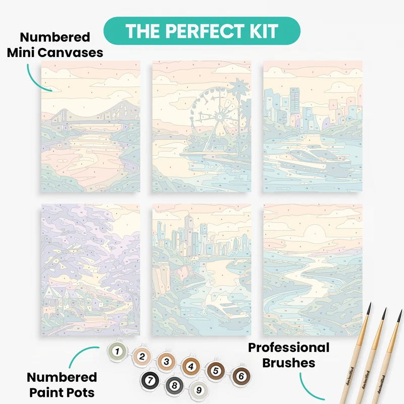 Brisbane River Scenes - Mini Paint by Numbers Set