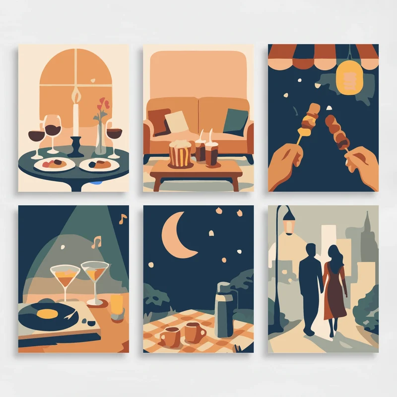 Date Night - Mini Paint by Numbers Set