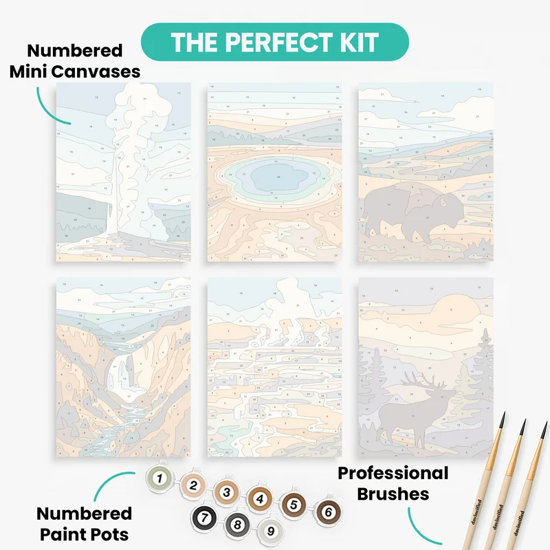 Yellowstone National Park - Mini Paint by Numbers Set