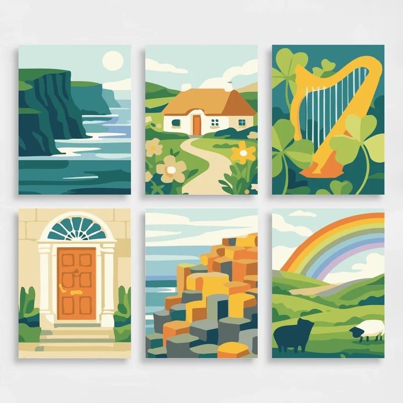 Irish Landscapes - Mini Paint by Numbers Set