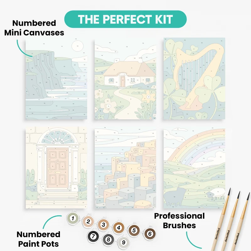 Irish Landscapes - Mini Paint by Numbers Set