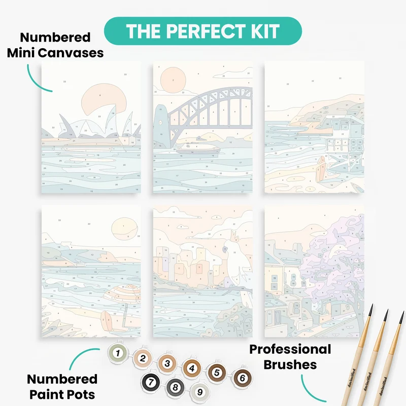 Sydney Harbour Icons - Mini Paint by Numbers Set